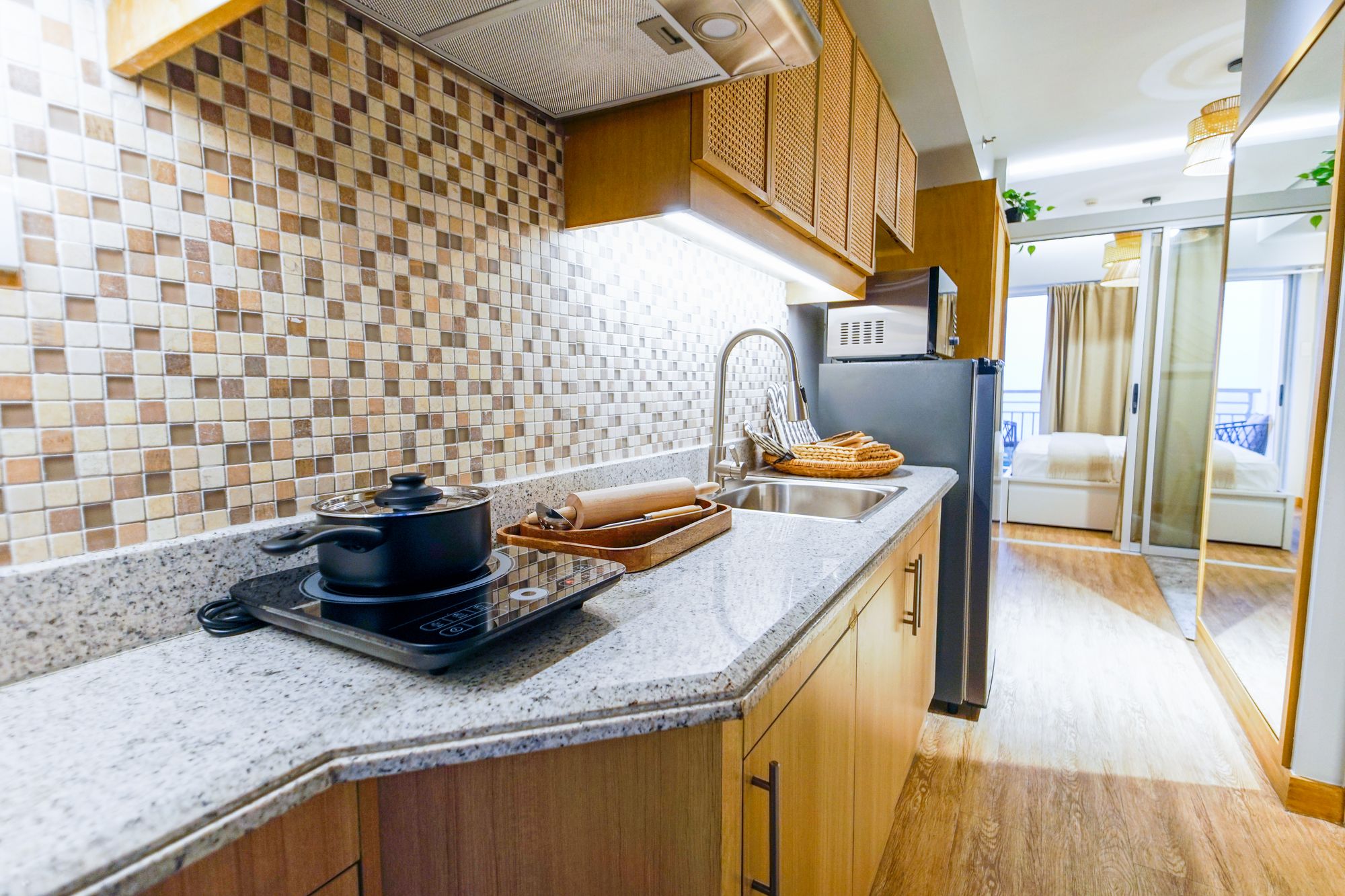 Modern kitchen appliances prepared for a commercial fit-out